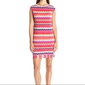 Trina Turk Zinnia Zig Zag Matte Jersey Dress M